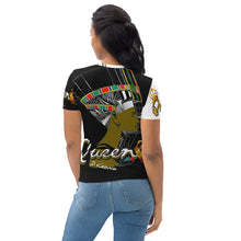 Load image into Gallery viewer, Queen Nefertiti Black, White & Gold - Women's Crew Neck