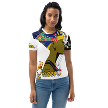 Load image into Gallery viewer, Queen Nefertiti Black, White & Gold - Women's Crew Neck
