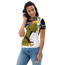 Load image into Gallery viewer, Queen Nefertiti Black, White & Gold - Women's Crew Neck