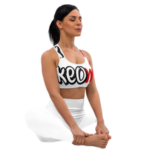 Load image into Gallery viewer, Classic Logo - White Padded Sports Bra