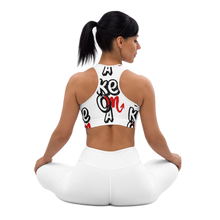 Load image into Gallery viewer, Classic Logo - White Padded Sports Bra