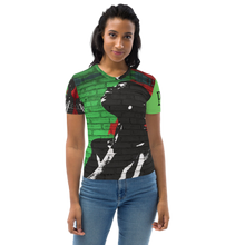 Load image into Gallery viewer, Graffiti - Green Women's T-shirt — transparent background