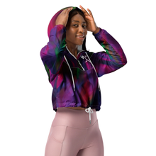 Load image into Gallery viewer, DKP x Queen - Women’s cropped windbreaker — transparent background