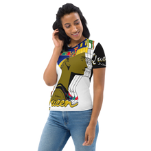 Load image into Gallery viewer, Queen Nefertiti Black, White & Gold - Women's Crew Neck