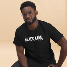 Load image into Gallery viewer, BLACK MAN - Black Unisex Text Logo tee