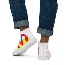 Load image into Gallery viewer, XO White - Men’s high top canvas shoes