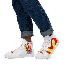 Load image into Gallery viewer, XO White - Men’s high top canvas shoes