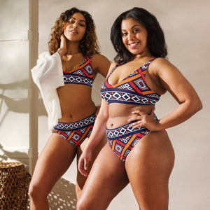 African Print - high-waisted bikini