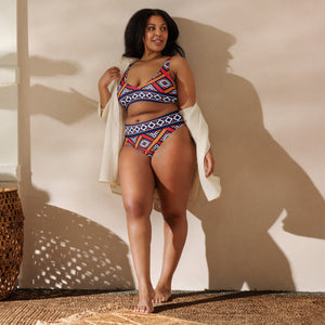 African Print - high-waisted bikini