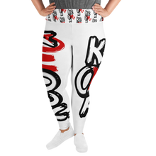 Load image into Gallery viewer, Classic Logo - White Leggings - Plus Size
