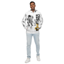 Load image into Gallery viewer, Astro - White Men’s windbreaker — transparent background
