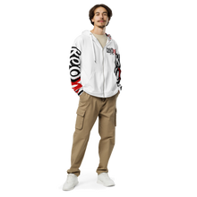 Load image into Gallery viewer, classic-logo-x-est-2013-white-unisex-zip-hoodie
