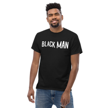 Load image into Gallery viewer, black-man-black-unisex-text-logo-tee
