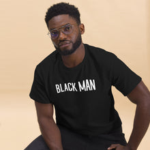 Load image into Gallery viewer, BLACK MAN - Black Unisex Text Logo tee
