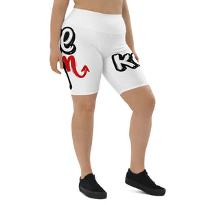 Classic Logo - White Biker Shorts