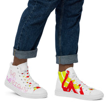 Load image into Gallery viewer, XO White - Men’s high top canvas shoes
